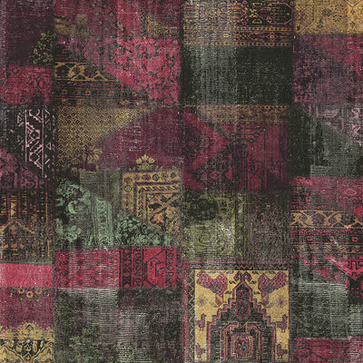 product image for Abstract Aztec Patchwork Wallpaper in Jewel 69