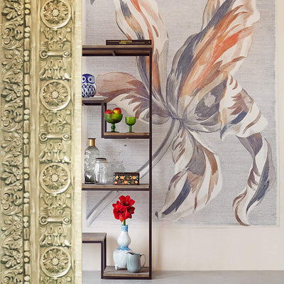 product image for Iris Flower Wall Mural in Brown/Black 51