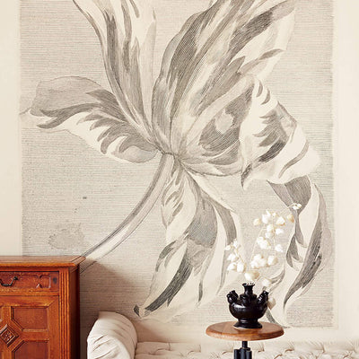 product image for Iris Flower Wall Mural in Grey 12