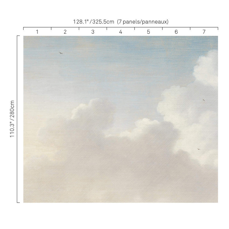 media image for Dream Contemporary Wall Mural in Sky Blue/Cream 217