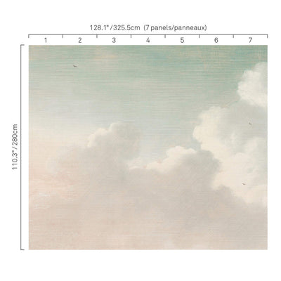 product image for Dream Contemporary Wall Mural in Teal/Cream 90