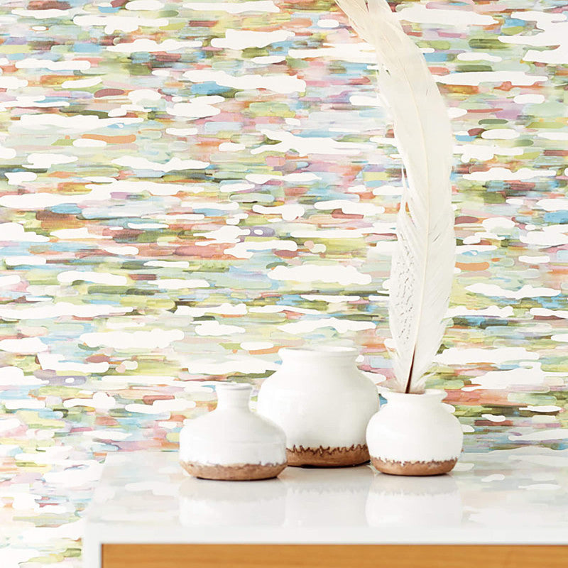 media image for Brushtrokes Bright Wall Mural in Rainbow Multi 223