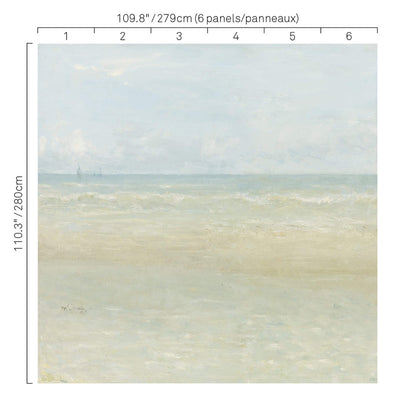 product image of Watercolor Ocean Scene Wall Mural in Green 58