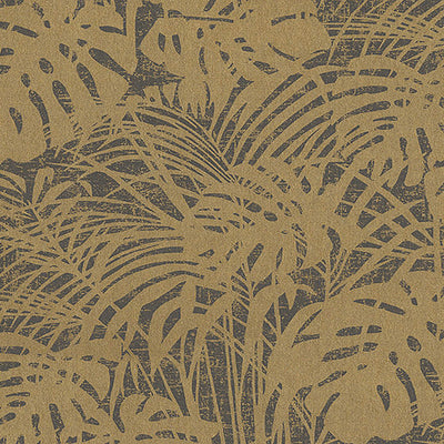 product image for Abstract Large-Scale Leaf Wallpaper in Gold/Grey 0