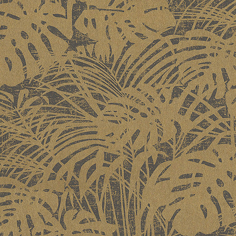 media image for Abstract Large-Scale Leaf Wallpaper in Gold/Grey 210