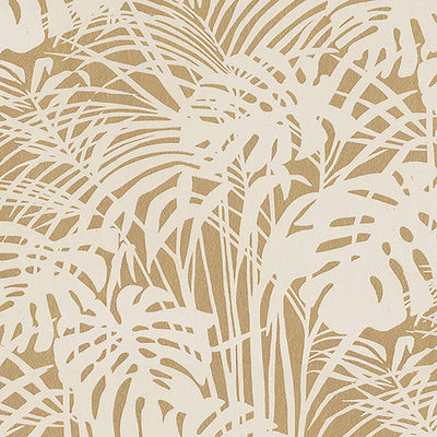 product image of Abstract Large-Scale Leaf Wallpaper in White/Gold 572
