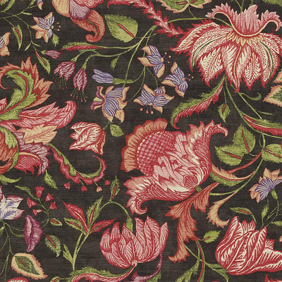 product image of Jacobean Floral Wallpaper in Black/Red 550