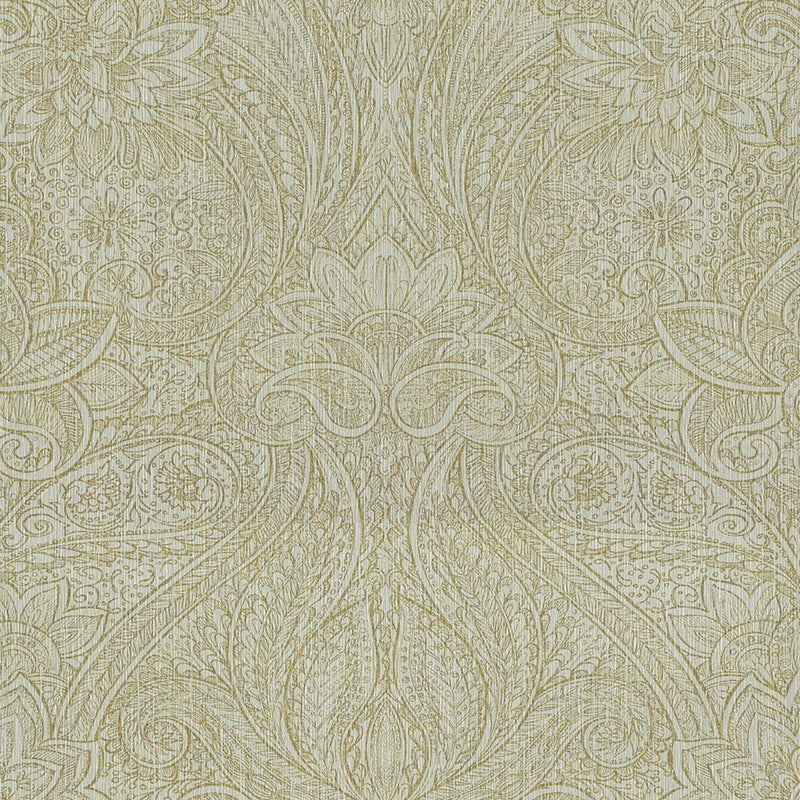 media image for Floral Paisley Wallpaper in Spa Blue 273