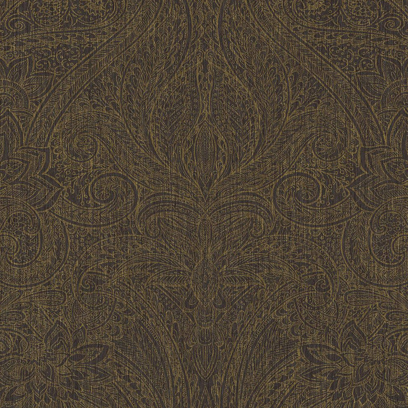 media image for Floral Paisley Wallpaper in Black 24