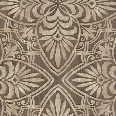 product image for Floral Wood Carving Wallpaper in Brown 16