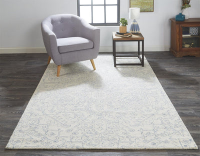 product image for Natal Hand Tufted Ivory and Blue Rug by BD Fine Roomscene Image 1 9