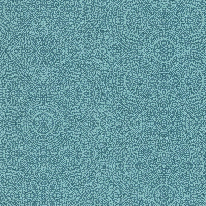 media image for Floral Medallion Wallpaper in Indigo 212