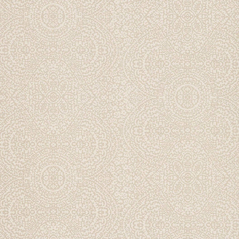 media image for Floral Medallion Wallpaper in Soft Cream/Grey 21