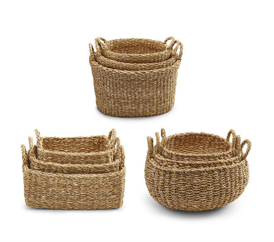 product image of hand woven seagrass baskets in various styles 1 585