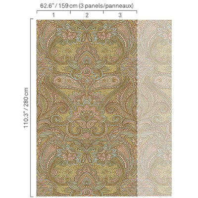 product image of Floral Paisley Wall Mural in Chartreuse 527