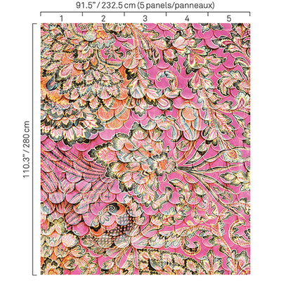 product image of Scallop Paisley Wall Mural in Multi 550