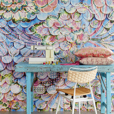 product image for Scallop Paisley Wall Mural in Multi 87