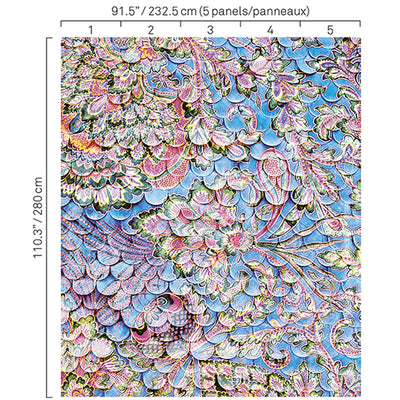 product image for Scallop Paisley Wall Mural in Multi 58