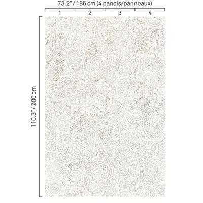 product image of Paisley Floral Wall Mural in Soft Cream 575