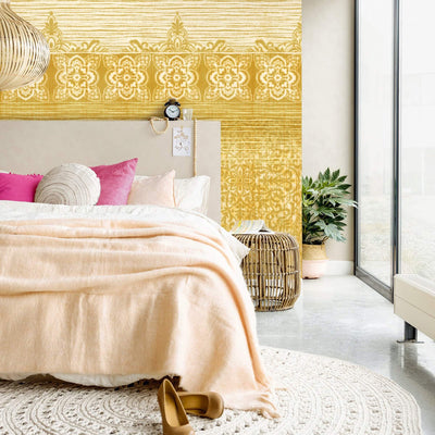 product image for Ikat Bordered Wallpaper in Gold 89