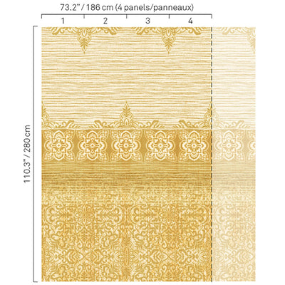 product image of Ikat Bordered Wallpaper in Gold 545