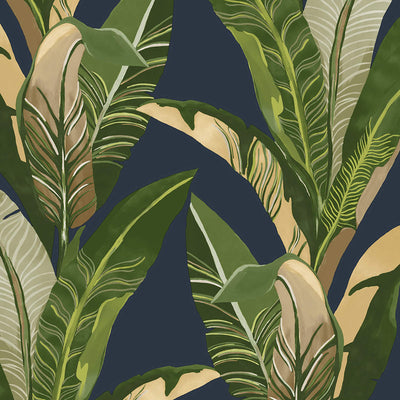 product image for Palm Leaf Tropics Wallpaper in Green/Gold/Brown 56