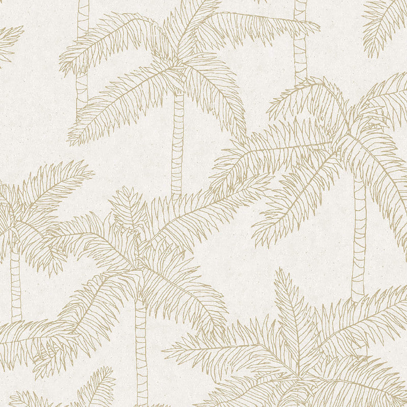 media image for Palm Trees Sketched Wallpaper in Gold/Beige 271