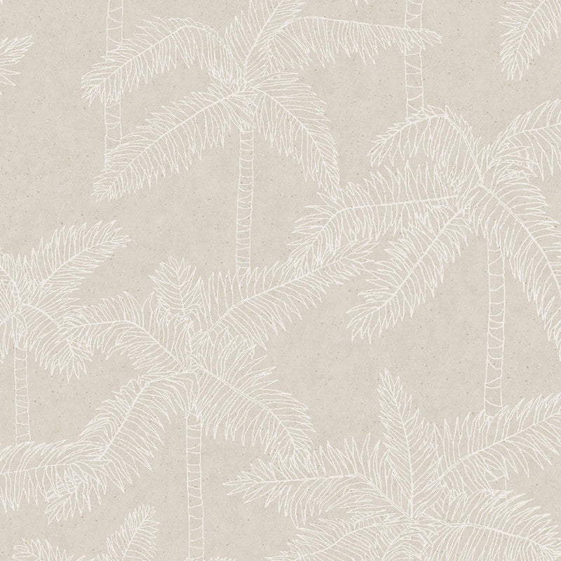 media image for Sample Palm Trees Sketched Wallpaper in White/Beige 217