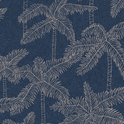 product image of Palm Trees Sketched Wallpaper in Gold/Navy 546