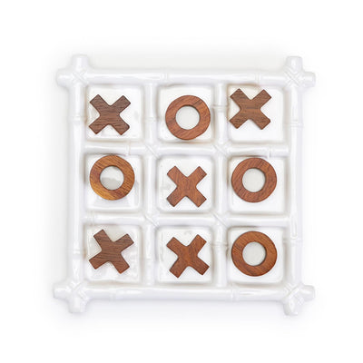 product image of faux bamboo fretwork tic tac toe game 1 561