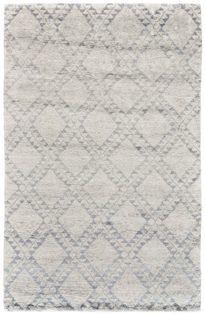 product image of Bahar Hand Knotted Ivory and Blue Rug by BD Fine Flatshot Image 1 539