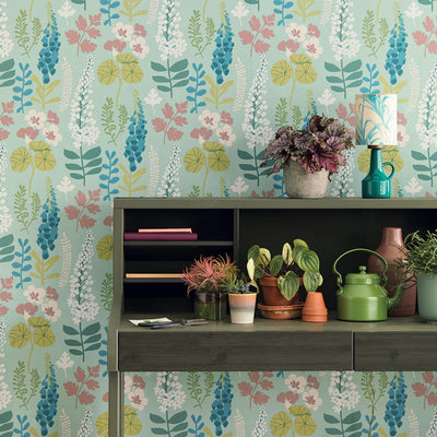 product image for Botanical Tropical Flair Wallpaper in Multi Pink 2