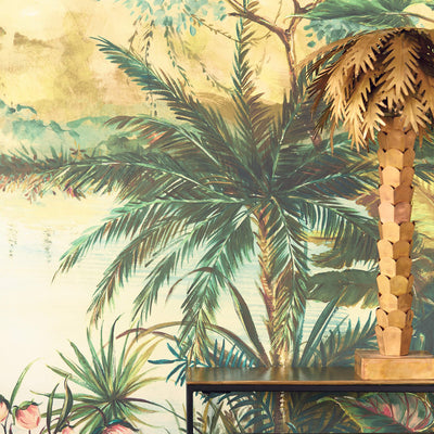 product image for Palm Tree Wall Mural in Green/Blue 44