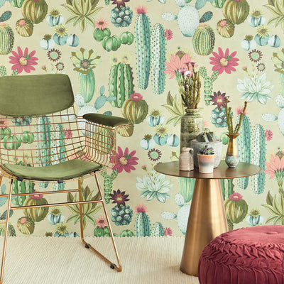 product image of Cactus Wallpaper in Green/Turquoise 532