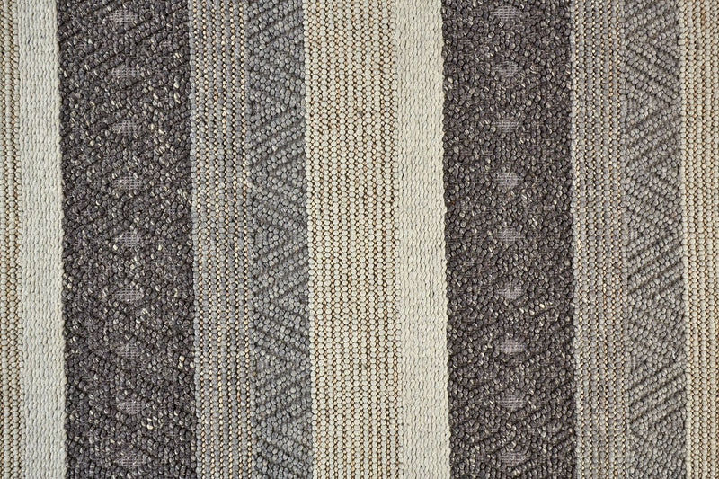 media image for Genet Hand Woven Chracoal Gray and Tan Rug by BD Fine Texture Image 1 269