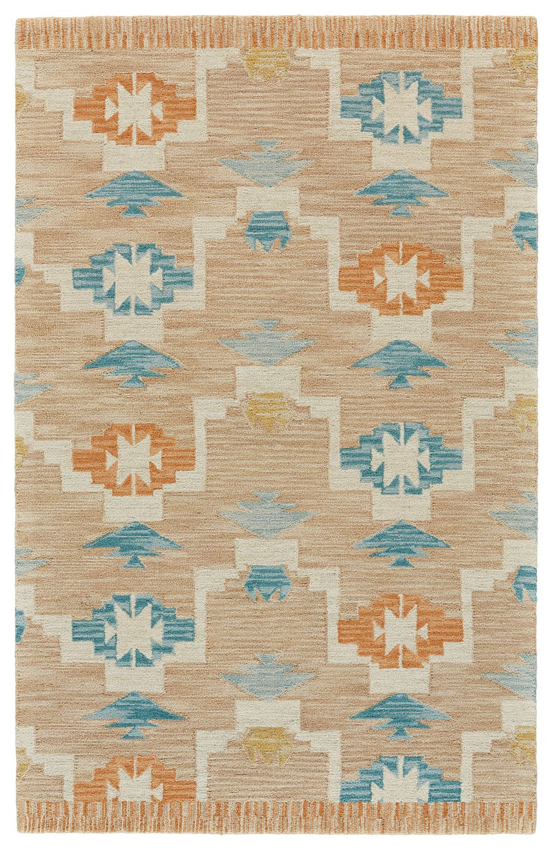 media image for Fariza Hand Tufted Tan and Blue Rug by BD Fine Flatshot Image 1 238