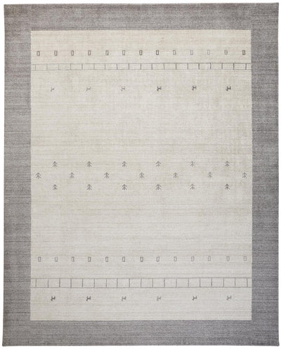 product image of Yurie Hand Knotted Beige and Gray Rug by BD Fine Flatshot Image 1 588