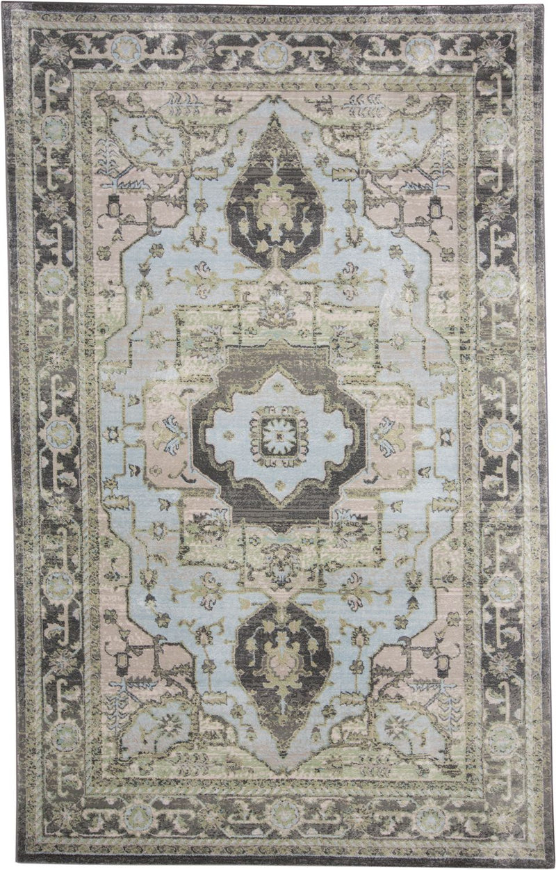 media image for Alessandria Gray and Blue Rug by BD Fine Flatshot Image 1 259