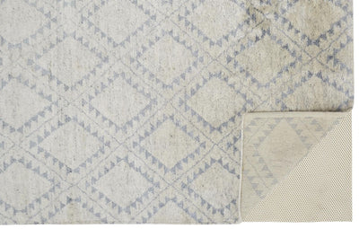 product image for Bahar Hand Knotted Ivory and Blue Rug by BD Fine Fold Image 1 31