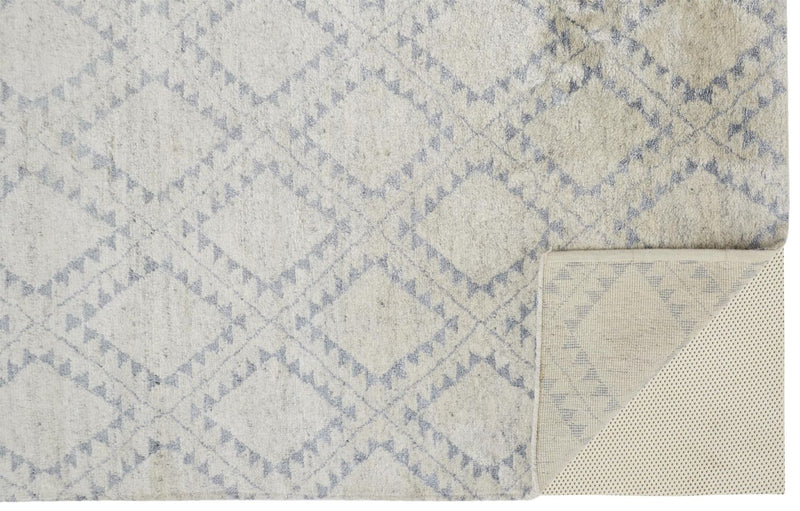 media image for Bahar Hand Knotted Ivory and Blue Rug by BD Fine Fold Image 1 219