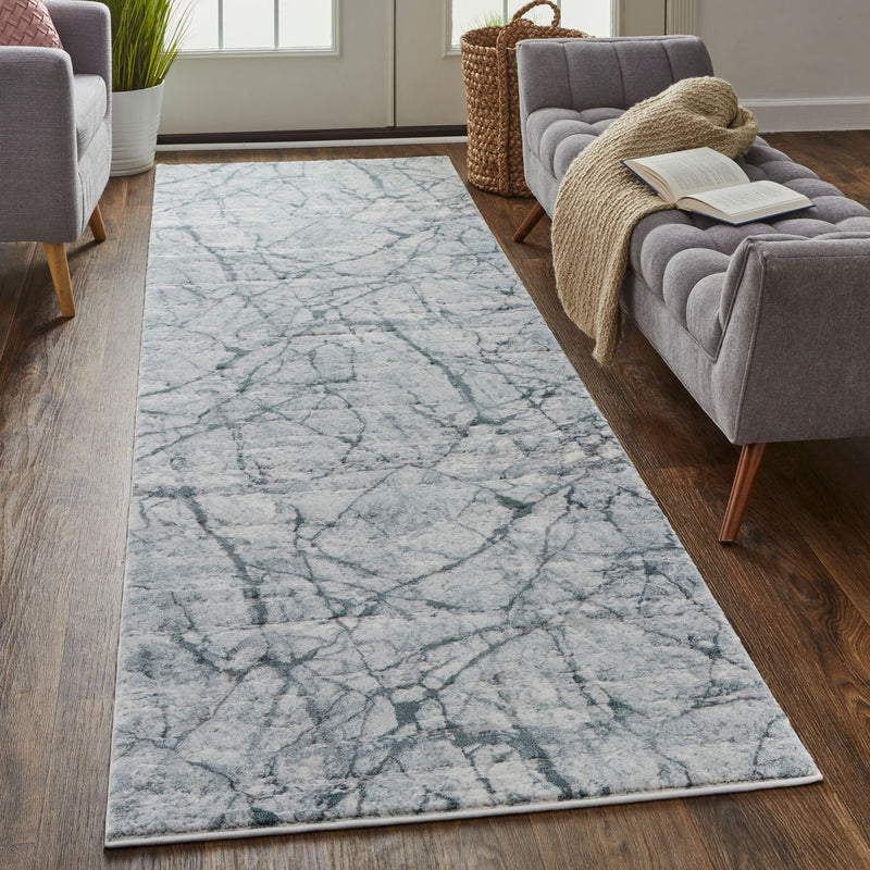 media image for Halton Teal and Gray Rug by BD Fine Roomscene Image 1 269