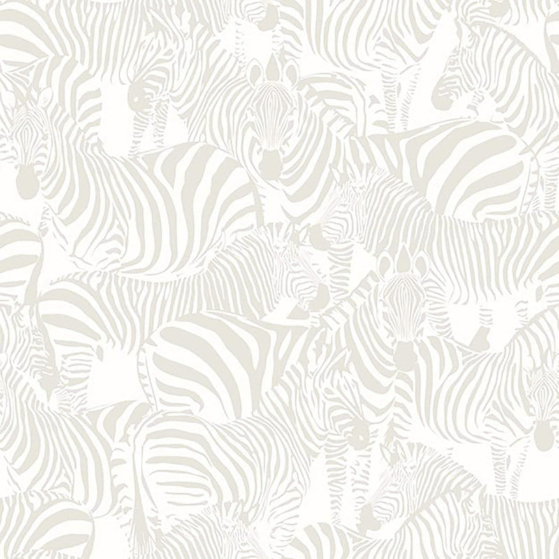 media image for Zebra Collage Wallpaper in Cream/Ivory 237