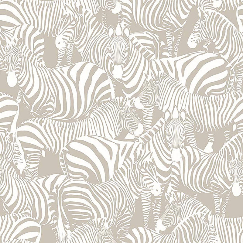 media image for Zebra Collage Wallpaper in Gold/Ivory 251