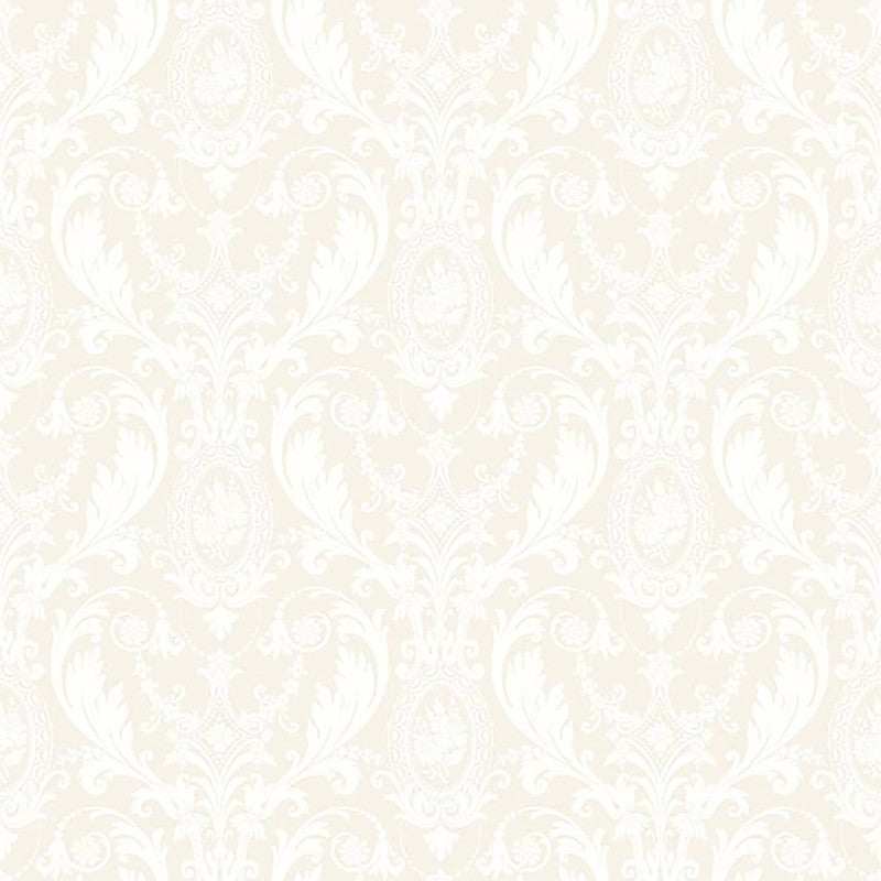 media image for Floral Damask Wallpaper in Ivory/Cream 220