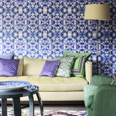 product image for Geometric Contemporary Edgy Wallpaper in Purple/Indigo 72