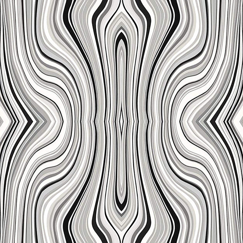 media image for Abstract Psychedelic Mirror Wallpaper in Black/Grey 210