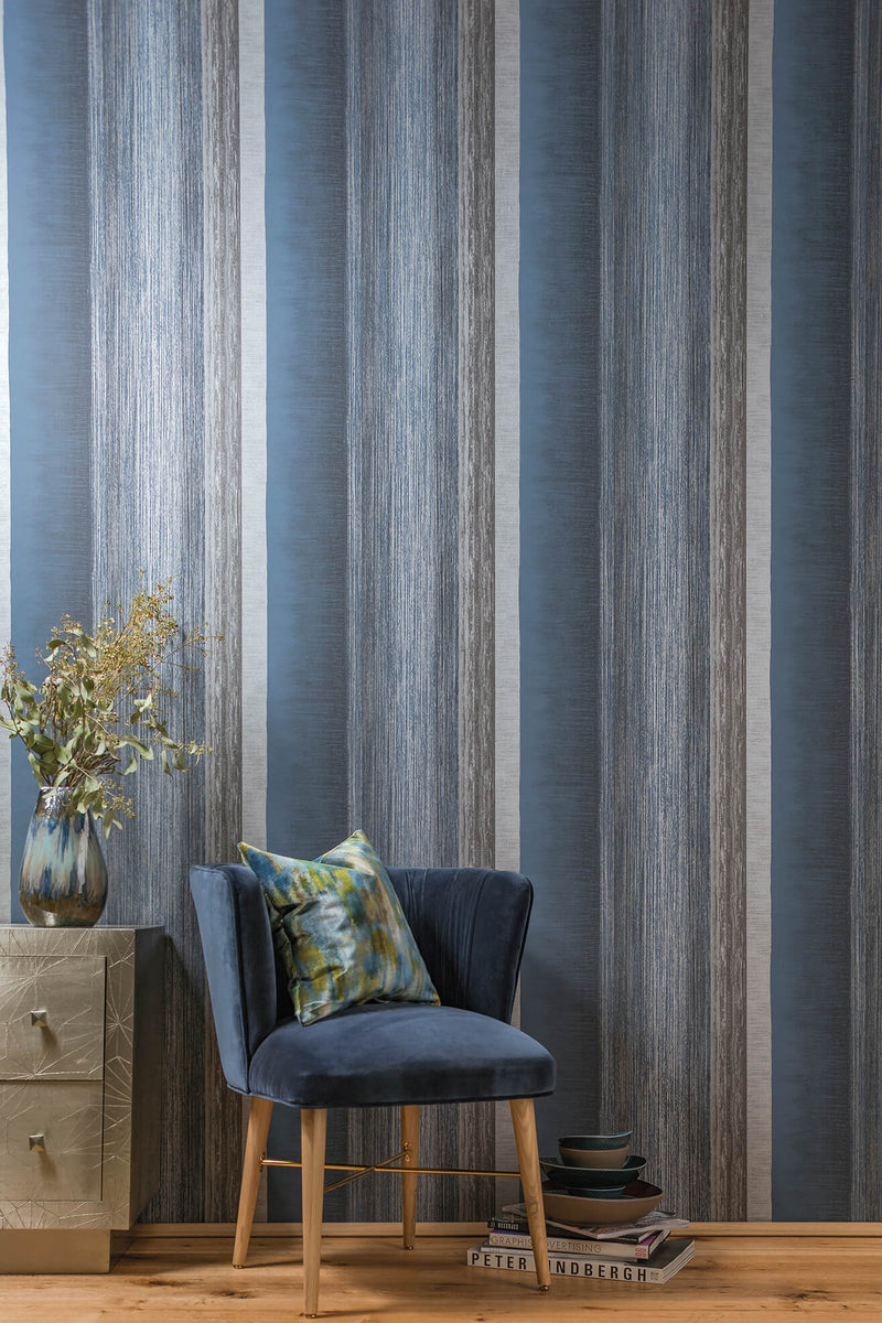 media image for Poseidon Midnight Blue Wallpaper from the Adonea Collection by Galerie Wallcoverings 24