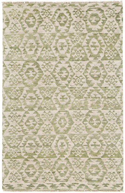 product image for Shadan Hand Knotted Green and Ivory Rug by BD Fine Flatshot Image 1 60