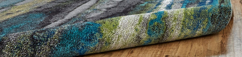 media image for Omari Teal and Teal Rug by BD Fine Roll Image 1 281