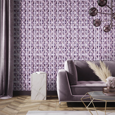 product image for Seta Octagonal Honeycomb Wallpaper in Lavender 2